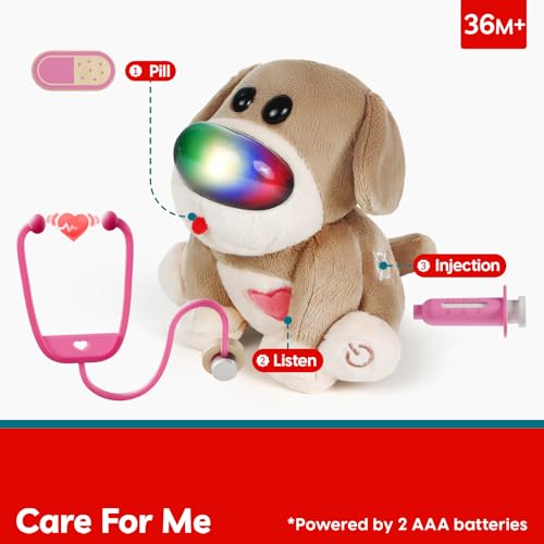 TOP BRIGHT Doctor Kit for Toddlers 3-5, Pretend Play Doctor Set with Pink Veterinarian Costume, DR Kit Dress Up Toys for Kids, Role Play Dog Vet Playset, Christmas Birthday Gifts for Girls Boys 3 4 5 — view 2
