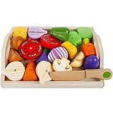 Cada frutas o verduras se puede cortar en dos mitades, porque son conectado con imanes. papel juego mediante la preparación de la fruta, que le ayuda a recordar nombres de frutas, y desarrollar habilidades zählende.