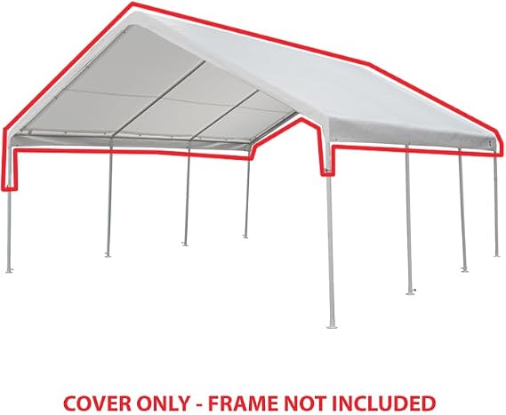 King Canopy Replacement Drawstring Cover 18-Feet by 20-Feet, fits 17-Feet 9-Inch by 20-Feet A-Frame, White