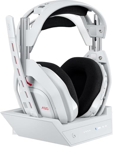 Logitech G Astro A50 Omni-Platform Wireless Gaming Headset + Base Station for PS5, Xbox, PC: PLAYSYNC Audio Switcher, <16 bit/48kHz (Console), <24 bit/48 kHz (PC), 2.4GHz & BT White (Renewed)