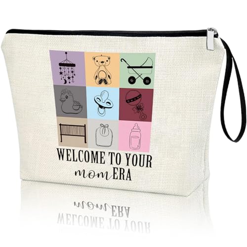 Gift for Baby Shower WELCOME TO YOUR NEW MOM ERA Baby Boy Baby Girl Baby Gift for New Mom Expecting Mother, Funny Pregnancy Mom Essentials Zipper Pouch Makeup Bag Cosmetic Bag Baby Shower Present Idea