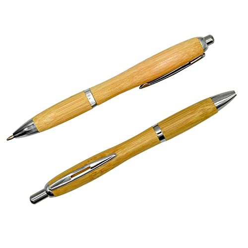 Lopenle 24Pcs Novlety Bamboo Reed Pens Wood Bamboo Ballpoint Pens With 24Pcs Replaceable Refills 1.0Mm Black Ink Pens For School Office Home Party Birthday #TOP3