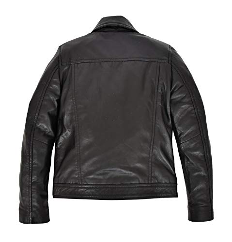 Girls Kids Biker Leather Jacket Zip Fasten Childrens Coat 2-12 Years Old CH24 Black2
