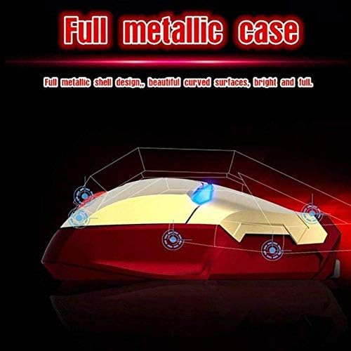 Iron Man Mouse, Ergonomic Wireless Mouse 2.4G Portable Mobile Computer Mouse with USB Nano Receiver for Notebook, PC, Laptop, Computer, MacBook, Responds up to 10m. (33 ft)