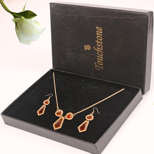 Image of Touchstone Indian Colorful Delicate Desire Traditional Exclusive Designer Jewellery Pendant Sets for Women