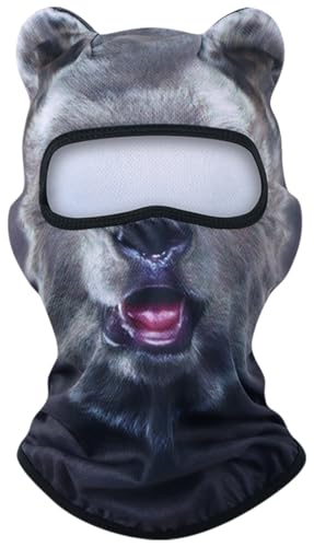 3D Cat Ski Balaclava Sheisty Face Mask with Ears Cute Animal Ski Mask for Music Festivals Raves Party Outdoor Activities Bear