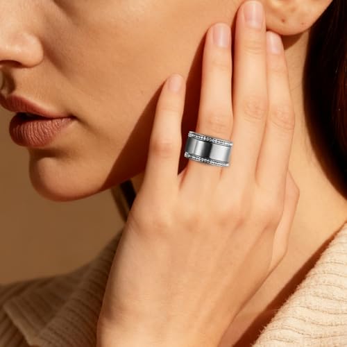 HYSIC 3-Piece Accessory compatible with Oura smart rings, stackable band, 14K gold-plated protective ring inlaid with cubic zirconia imitation diamonds, versatile ornament fitting Oura Gen3 and Gen4 smart rings — view 3