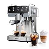 GeniCup Expresso Coffee Machines with Touchscreen 20 Bar Professional Espresso Maker with Milk Frother & Hot Water, Stainless Steel Coffee Maker for Latte Americano, Cappuccino Machine for Home Office
