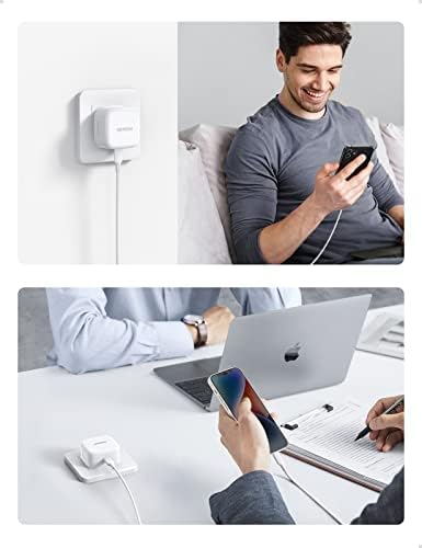 UGREEN USB C Charger Plug with 1M Lightning Cable PD Fast Type C Power Adapter Compatible with iPhone 14/14 Pro/14 Pro Max/13/13 Pro Max/12, iPad Pro/Air, AirPods, Galaxy S22/S21, Pixel 7/6, iWatch