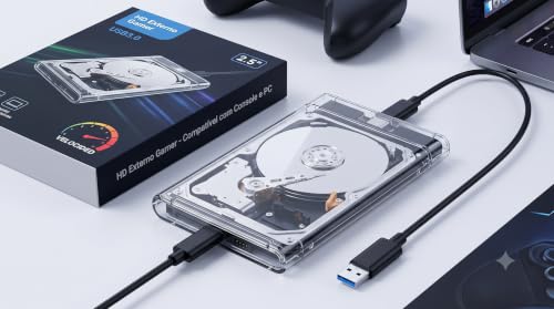 HD Externo Portátil Gamer USB compatível com Xbox 360 e PC 250 GB