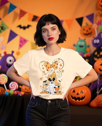 MNLYBABY Happy Halloween Shirt Women Magical Halloween Shirts Funny Spider Web Graphic Shirts Spooky Season Short Sleeve Tops2