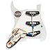 Musiclily Pro SSS Guitar Pre-wired Pickguard Loaded Strat Pickguard with Artec Staggered Alnico 5 Single Coil Pickups for American/Mexico Squier Strat Style Electric Guitar, 3Ply White