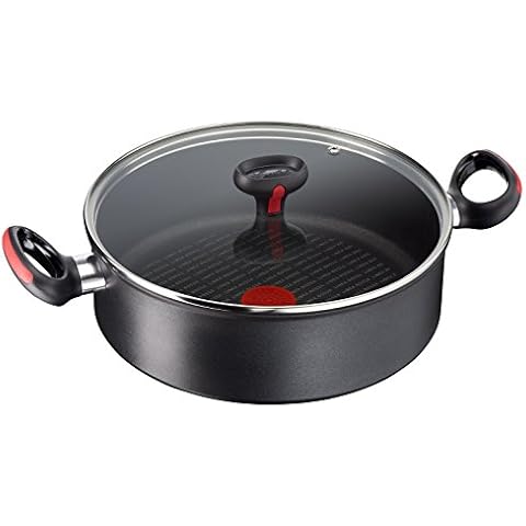 Lagostina Linea Rossa Mehrzweck rund - Pfannen Bratpfanne rund, Pfanne Universalzufuhr, Schwarz, Titan Cover