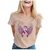 Design engagé​​ : Orné d’un ruban rose et d’un motif inspirant, ce t-shirt de sensibilisation au cancer du sein associe style et message porteur. Un vêtement tendance qui diffuse une prise de conscience essentielle.