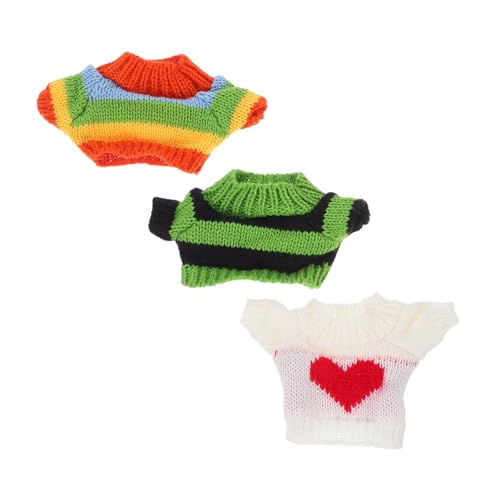 GARVALON 3 Stuks Berenpop Trui Kleding Knuffeldier Kostuum Gebreide Beren Outfit DIY Beren Speelgoed Poppenkleding Poppen Pluche Outfit Knuffeldier Accessoires Poppen Dieren Kostuum