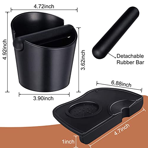 Coffee Knock Box,Set Of 2 Pieces Espresso Knock Box Coffee Tamper Mat Reliable Barista Tools,Espresso Dumpster With Removable Knock Lever And Non-Slip Base,For Barista Bar Shop Worktop #TOP1