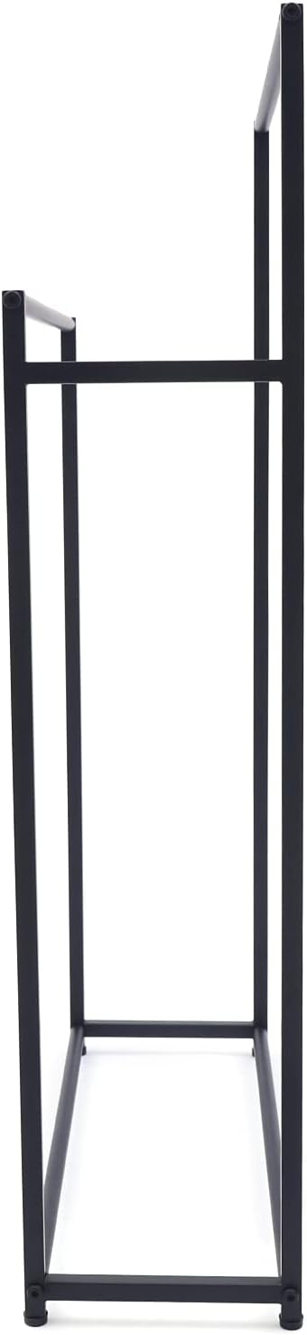 2 Tier Bathroom Towel Rack,24" Lx 9" Wx 39" H,22lbs Load Metal Freestanding Towel Rack Holder,Cast Iron Towel Organizer,Towel Drying Rack Stand for Bathroom,Black