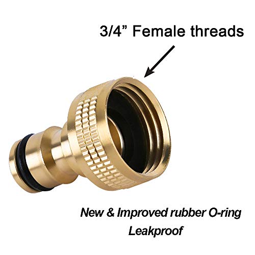 image for HQMPC Garden Hose Quick Connector Water Hose Quick Connect ¾ inch GHT