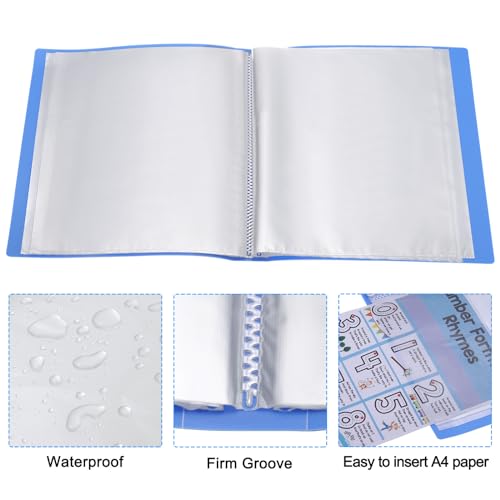 PATIKIL Fichários de 21,6 x 28 cm com manga de plástico, 100 páginas A4 pasta de fichário de portfól