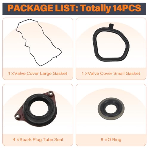 Image of Valve Cover Gasket Set Replacement for Honda Accord 2.4L EX EX-L LX LX-S Coupe Sedan Sport Sedan(2013-2017) | Replaces 12030-5A2-A01, 2.4 Valve Cover Packing