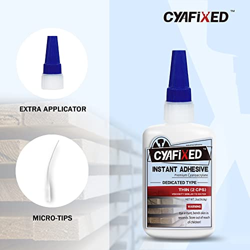 Professional Grade Cyanoacrylate Super Glue By Cyafixed, Super Thin Viscosity Ca Glue For Woodworking, 4 Oz. Value Pack - Instant Adhesive For Woodturning, Pen Turning, Finish & Hobby #TOP1