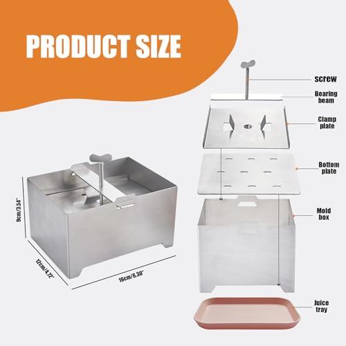 Presse à tofu en acier inoxydable avec panier réglable - 7
