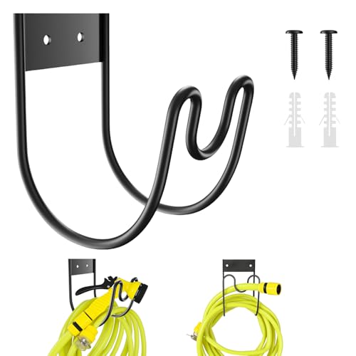 JUVAENY Garden Hose Holder Wall Mount, Multipurpose Outdoor Metal Hose Hanger Holders for Garden, Yard, Garage Accessories