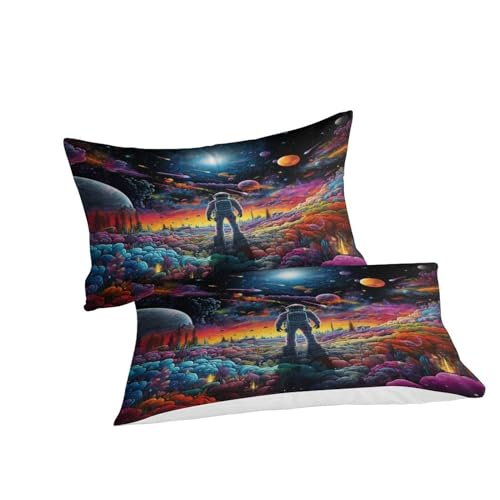 Housse de couette 3D planete 200x200 parure de lit avec fermeture eclair microfibre - 6