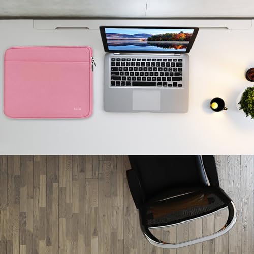 Image of Laptop Sleeve Case, 15.6 inch Computer Bag Shockproof Protective Notebook Case with Accessory Pocket, Briefcase Carrying Laptop Sleeve for 15.6 inch HP, ASUS, Dell, Lenovo, Acer - Pink
