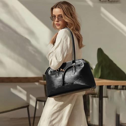 GOIACII Leather Bags for Women Large Shoulder Purse Black by GOIACII - Used condition - Image 2