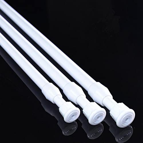 Image of Telescoping Curtain Rods Metal Pole for Cupboard Utensils Cabinet White 30-50cm
