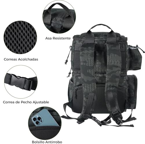 Miniatura 5 de Matein Mochila Pesca Impermeable Con Soporte Para Caña, Mochila De Pesca