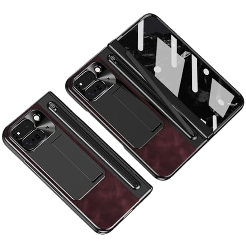 �y�q���W�ی�E�O�ʋ����K���X��̌^�zGoogle Pixel 10 Pro Fold 2025 �p �P�[�X PU���U�[�� �X�^���h�t�� �^�b�`�y�����[ �J�����J�o�[ �n�[�hPC�t���[�� �t���J�o�[ �d�C���b�L�� ���h�~ ���삵�₷�� ���� �r�W�l�X �X�}�z