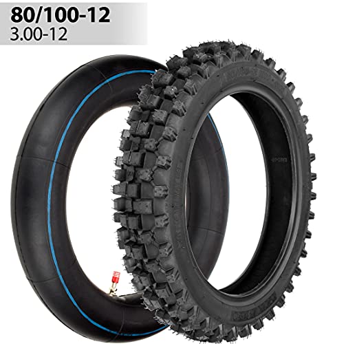 Fvrito 60/100-14 2.50-14 + 80/100-12 3.00-12 Tire And Inner Tube For 90Cc 110Cc 125Cc Ssr Crf Xr70 Cr60R Klx110 Kx60 Suzuki Drz Ds80 Jr80 Yamaha Pw80 Ttr90 Yz60 65Sx Off Road Motocross Pit Dirt Bike #TOP2