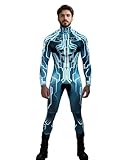 Koongso Disfraz de superhéroe robot para adultos, unisex, con armadura 3D, estampado de robot para Halloween, cosplay, disfraz futurista de Cyborg