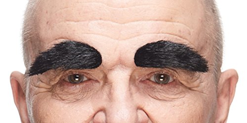 Mustaches Self Adhesive Fake Eyebrows, Novelty, Bushy Eyebrows False Facial Hair, Costume Accessory for Adults,Black Lustrous Color by Mustaches - Used condition - US$13.24