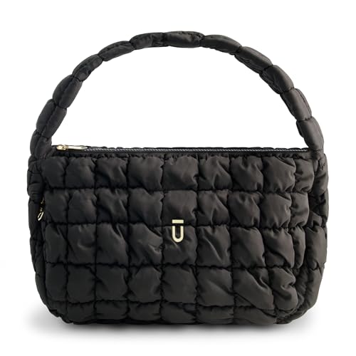 FUL Women's Shoulder Bag Purse, Quilted Slouchy Hobo Handbag, Black -  FLFB0002-001