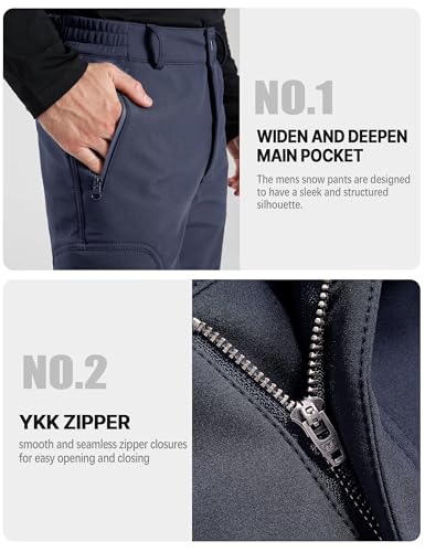 FREE SOLDIER Herren Winter wasserdichte Skihose Jagd Outdoor Hose Winddichte Thermohose Winterhose Softshellhose zum Klettern und Wandern
