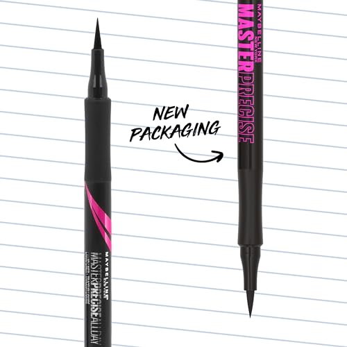 Maybelline New York Maybelline Eyestudio Master Precise All Day Waterproof Liquid Eyeliner Makeup, Matte Black, 1 Count (Packaging May Vary)
