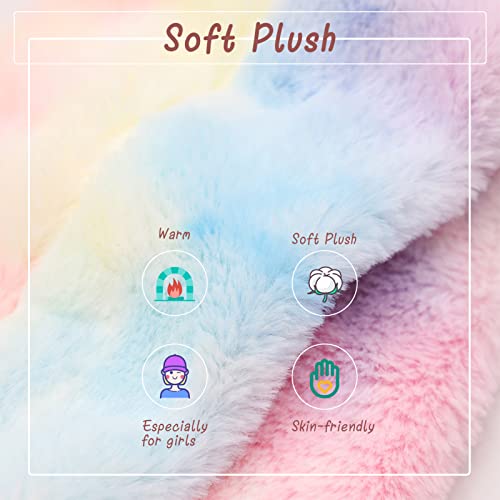 Hadm Rainbow Unicorn Earmuffs Warm Cute Winter Ear Warmers Portable Soft Plush Ear Muff For Women Kids Girls #TOP3