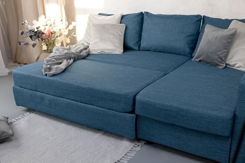 Miniatura 5 de Masters Of Covers Funda De Repuesto Sofá Cama De Esquina Ikea Friheten, Chaise Longue Izquierda Derecha, Ajuste Individual, Tela Resistente, 230 X 68 151 X 66 Cm Azul Marino, Poliéster