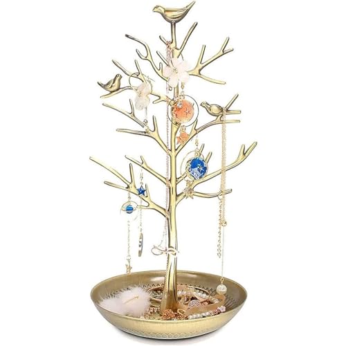 Rixotix Jewellery Display Holder Jewellery Display Stand Necklace Display Stand Room DecorNew Antique Birds Tree Earring Necklace Bracelets Jewelry Holders Hanging Jewellery Tree