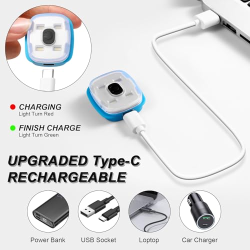 Wmcaps LED Beanie, Hat with a Light Built in Type-c Rechargeable Running Hat Ultra Bright 4 LED Light Hands Freely Head Torch Gifts for Dad Mum in Christmas Unisex Winter Warm Knit Beanie, Pink