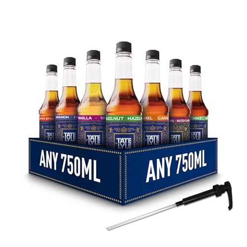 Image of Tate & Lyle - Custom Case Pure Cane Sugar Syrups - 750ml - With Pump - Caramel, Salted Caramel, Hazelnut, Vanilla And More - Fairtrade, Vegan and Vegetarian Friendly