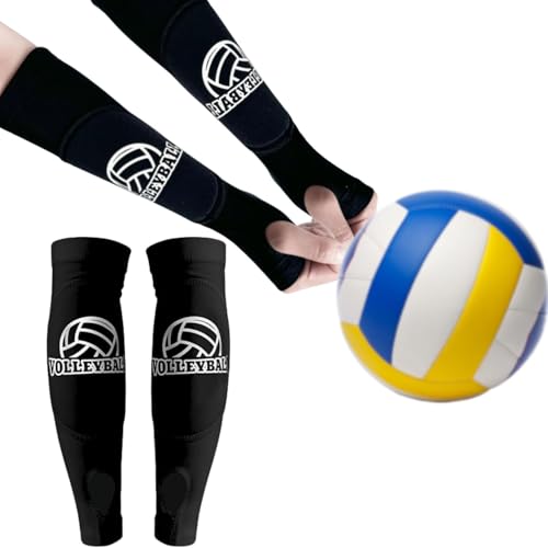 1 Par de Mangas de Voleibol con Almohadilla y Agujero para el Pulgar, Protectores de Brazos Transpirables para Entrenamiento y Partido