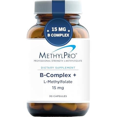 MethylPro B Complex + 15mg L-Methylfolate - Professional Strength Vitamin B Complex + Folate Supplement for Energy, Mood + Immune Support - Vitamin B12, Vitamin B6, Vitamin C + More - (30 Capsules) Cover