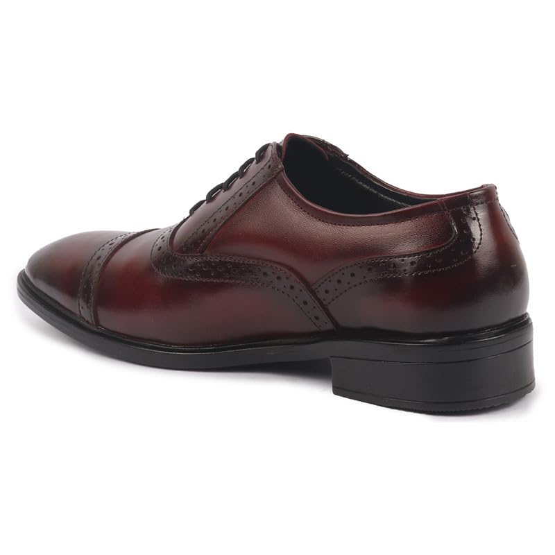 Image of FAUSTO Men Genuine Leather Formal Lace Up Brogue Shoes for Office | Meeting Event Shoes with Comfort