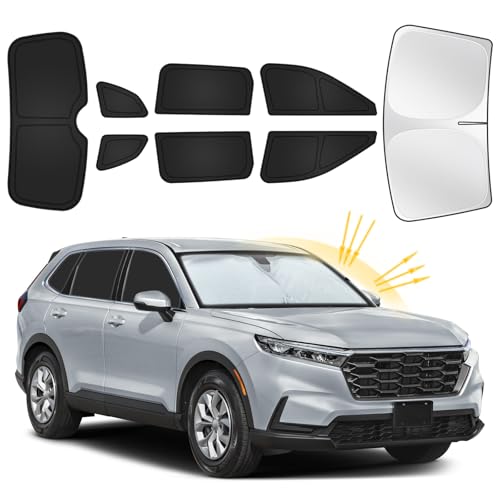 for Honda CRV 2023-2025 Car Window Shades, 8pcs Privacy Sun Shade Set for Front Windshield Side and Rear Windows, Full Window Covers Keeps Vehicle Cool for Camping Napping by JASVIC - Used condition - US$53.61