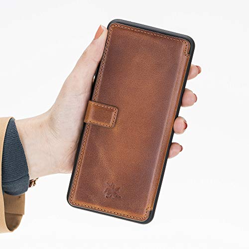 Venito Verona Leather Slim Wallet Case Compatible With Samsung Galaxy S20 Ultra- Snap On Flip Back Cover - Rfid Protection (Antique Brown) #TOP3