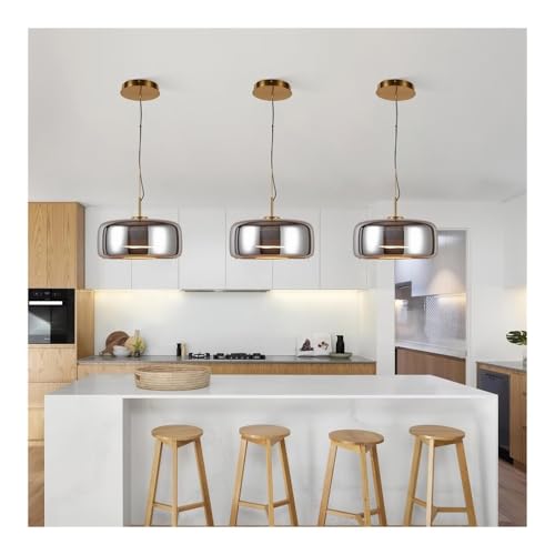 Suspension LED dorée intensité variable et couleur réglable par télécommande 15" - 5